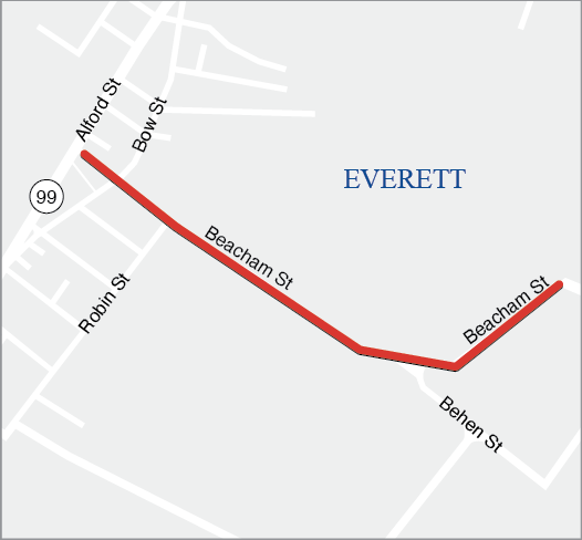 EVERETT: RECONSTRUCTION OF BEACHAM STREET